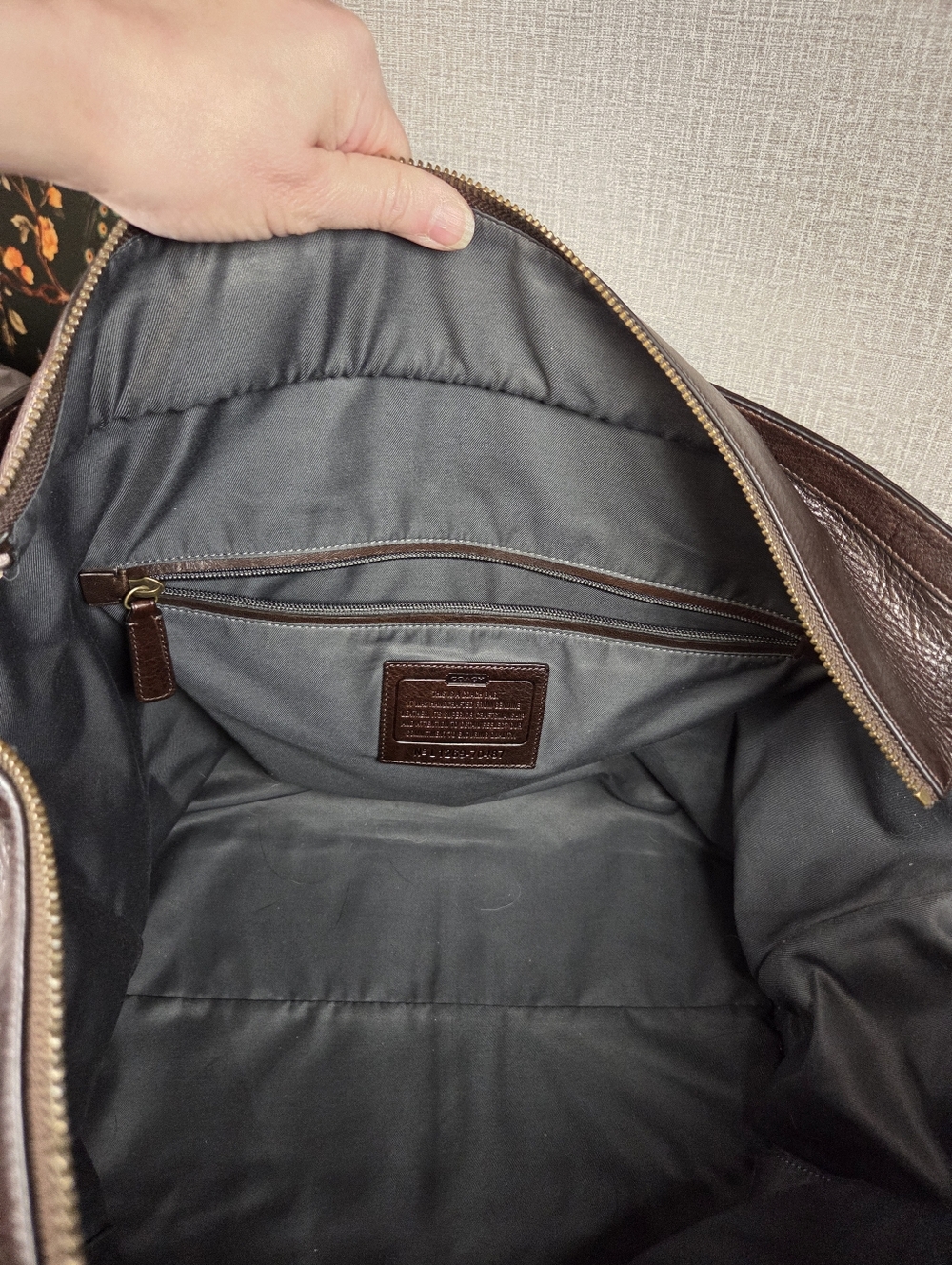 COACH Bleecker Weekend XL Leather Tote Bag Dark Brown RARE COLOR  Style# 70487 - Picture 11 of 14